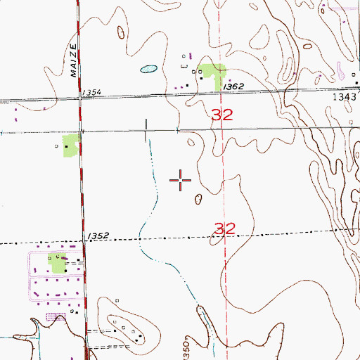 Topographic Map of Maize South Elementary School, KS