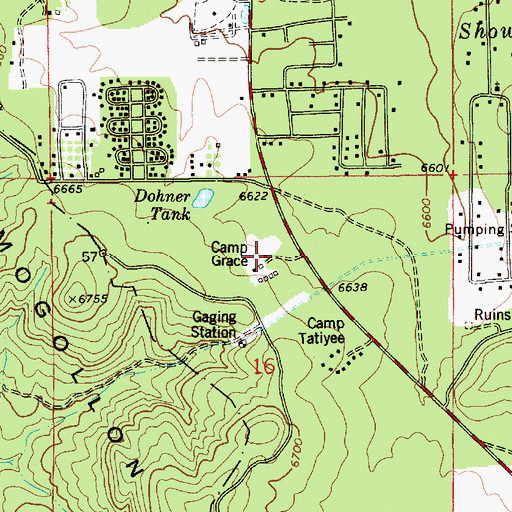 Topographic Map of Camp Grace, AZ