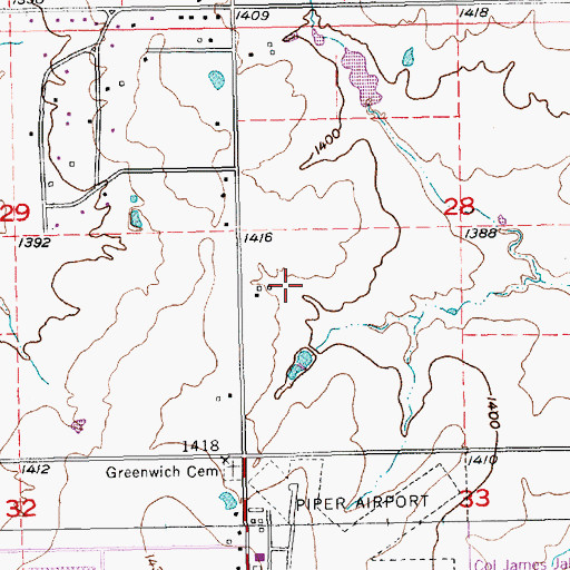 Topographic Map of Wichita Area Technical College Main Campus, KS