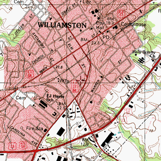 Topographic Map of Coastal Medical Transport - Williamston, NC