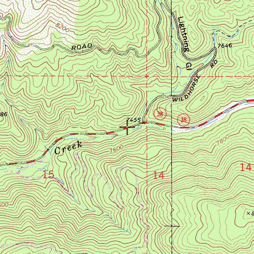 Topographic Map of Lightning Gulch, CA