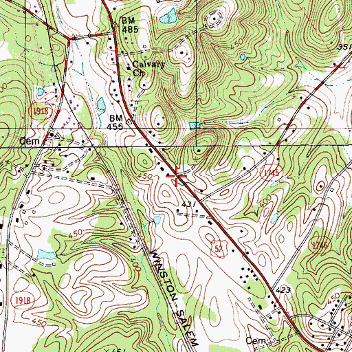 Topographic Map of Stanly County Emergency Medical Services Base 2, NC