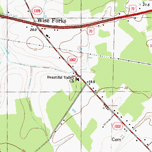 Topographic Map of Wyse Fork Emergency Medical Services, NC
