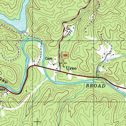 Topographic Map of Rutherford County Emergency Medical Services Station 2, NC