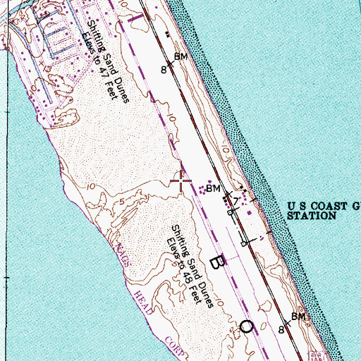 Topographic Map of Dare County Emergency Medical Services Station 5, NC