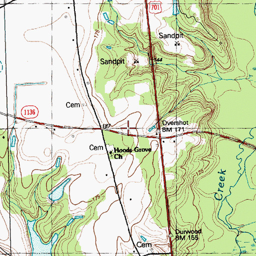 Topographic Map of Johnston County Emergency Medical Services Station 2, NC