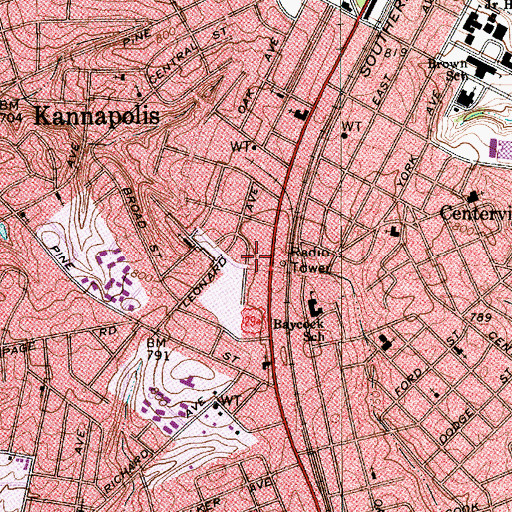 Topographic Map of Cabarrus County Emergency Medical Services Station 4, NC