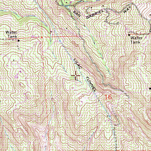 Topographic Map of Lilac Tunnel, CA
