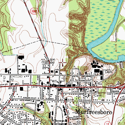 Topographic Map of Murfreesboro Rescue Squad, NC