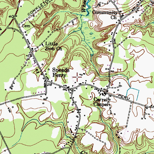 Topographic Map of Sneads Ferry Rescue Squad, NC