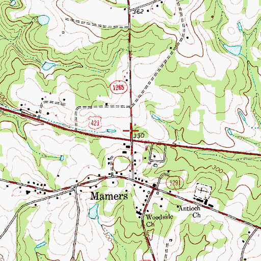 Topographic Map of Boone Trail Emergency Services, NC
