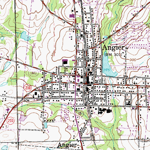 Topographic Map of Angier Rescue Squad, NC