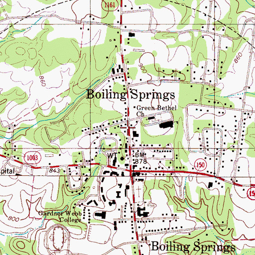 Topographic Map of Boiling Springs Lifesaving and Rescue Unit, NC