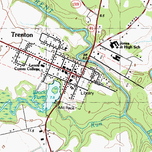 Topographic Map of Jones County Rescue Squad, NC