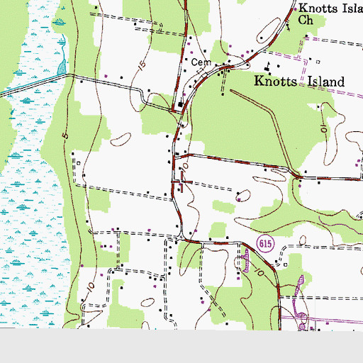 Topographic Map of Knotts Island Rescue Squad, NC