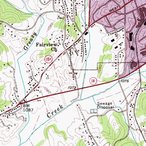 Topographic Map of Lenoir Rescue Squad, NC
