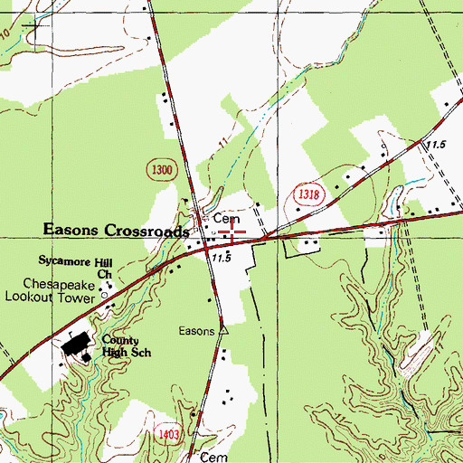 Topographic Map of Gates County Rescue Squad, NC