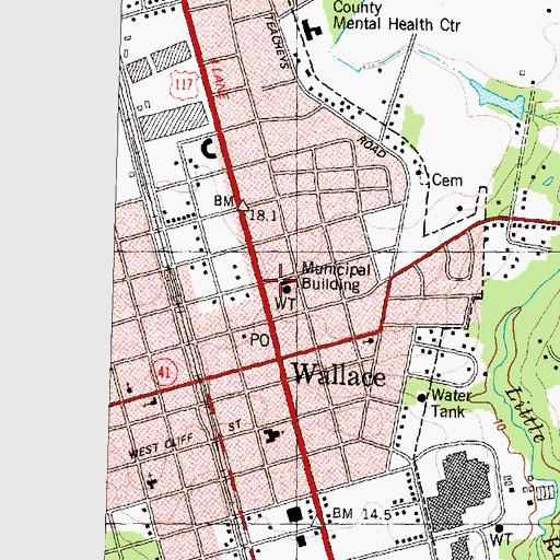 Topographic Map of Duplin County Emergency Medical Services Medic 2, NC