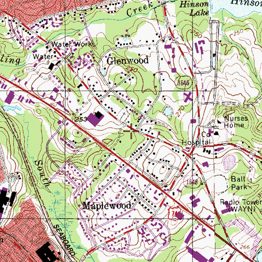 Topographic Map of Richmond County Rescue Squad, NC