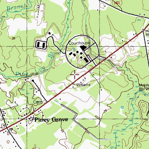 Topographic Map of Brunswick Emergency Service, NC