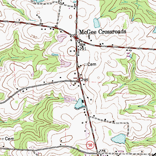 Topographic Map of Fifty - Two Ten Rescue Squad, NC