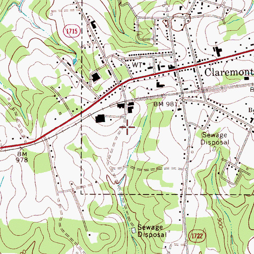 Topographic Map of Claremont Rescue Squad, NC