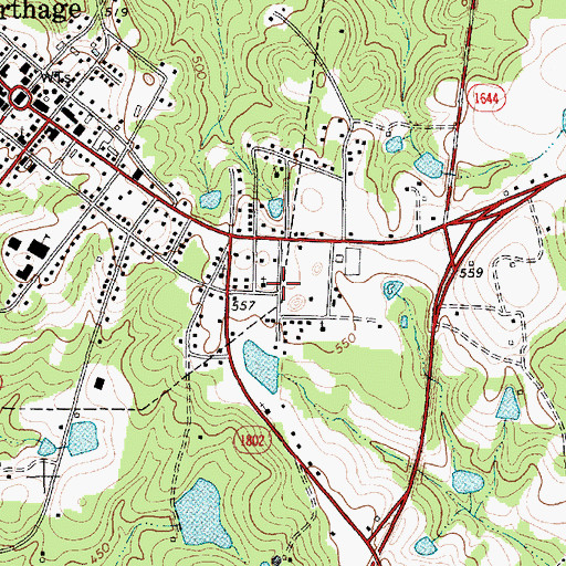 Topographic Map of Carthage Rescue Squad, NC