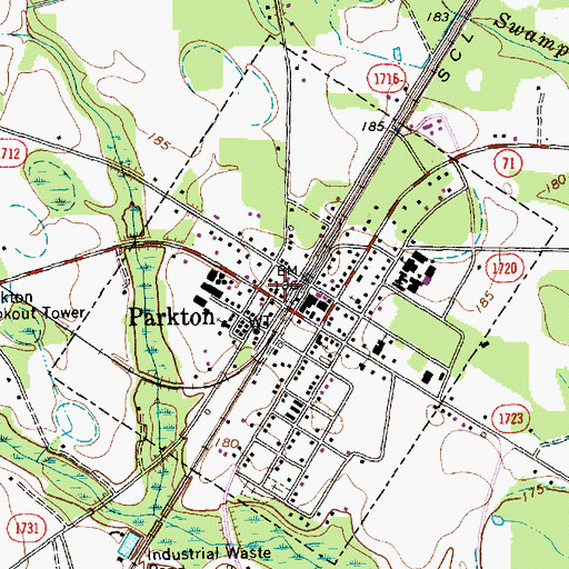 Topographic Map of Parkton Rescue Squad, NC