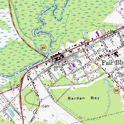 Topographic Map of Fair Bluff Rescue Squad, NC