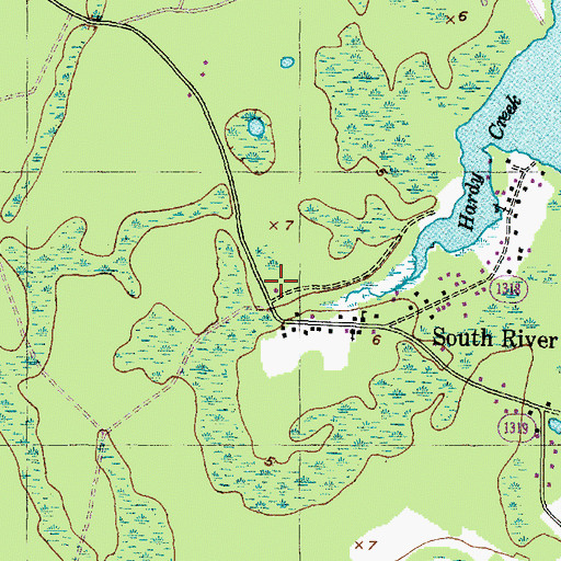 Topographic Map of South River Merrimon Rescue Squad, NC