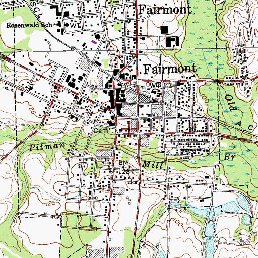 Topographic Map of Fairmont Rescue Squad, NC