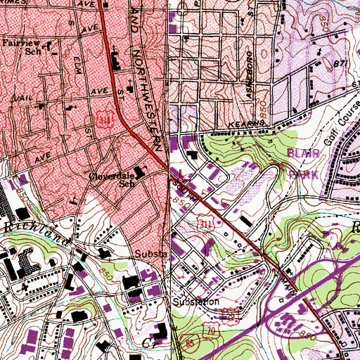 Topographic Map of Piedmont Triad Ambulance and Rescue, NC