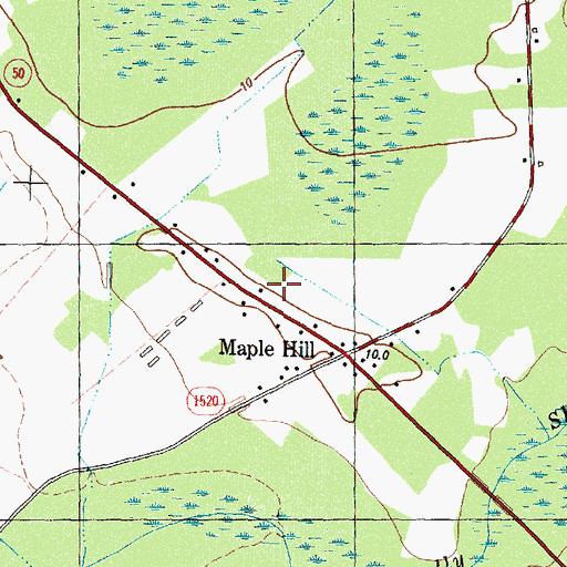 Topographic Map of Pender Volunteer Emergency Medical Services and Rescue Station 8, NC