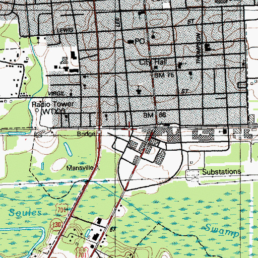 Topographic Map of Columbus County Emergency Medical Services, NC