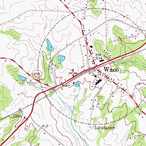 Topographic Map of Cleveland County Emergency Medical Services Station 8, NC