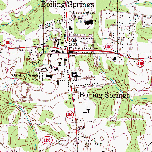 Topographic Map of Cleveland County Emergency Medical Services Station 4, NC