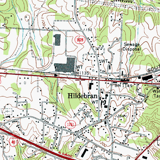 Topographic Map of Burke County Emergency Services Station 4, NC
