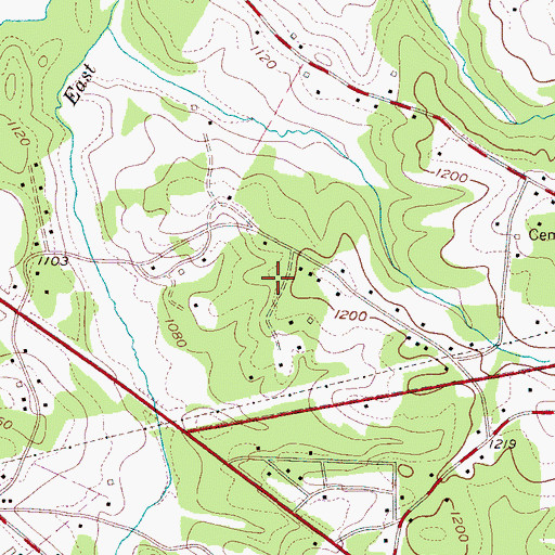 Topographic Map of Burke County Emergency Services Station 1, NC