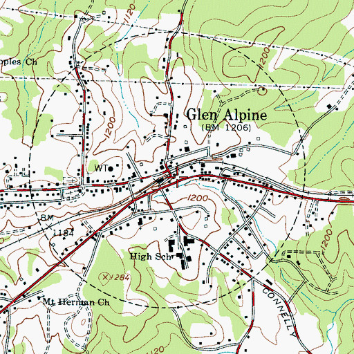 Topographic Map of Burke County Emergency Services Station 3, NC