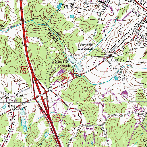 Topographic Map of Surry County Emergency Services Station 4, NC