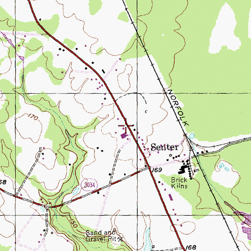 Topographic Map of Harnett County Emergency Medical Service Transport and 911 Ambulance - Flatwoods, NC