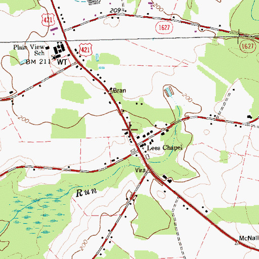 Topographic Map of Plain View Emergency Medical Services, NC