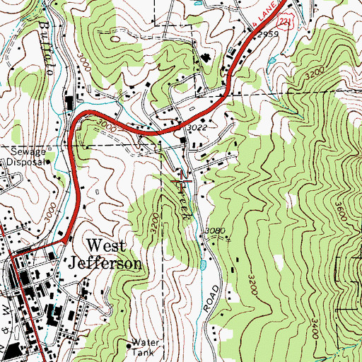 Topographic Map of Ashe County Rescue Squad, NC