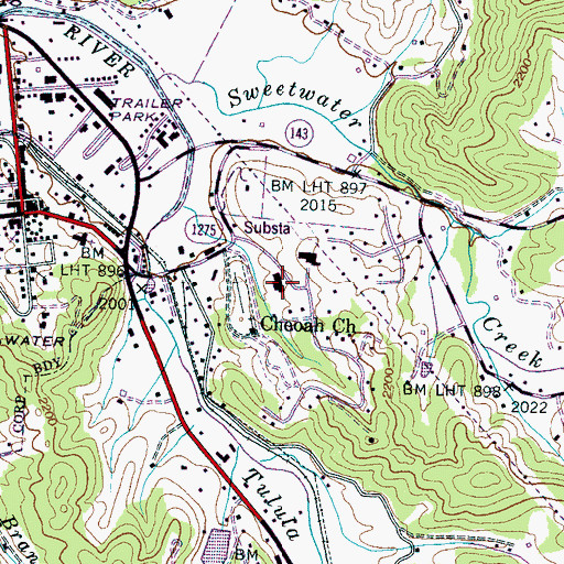 Topographic Map of Graham County Emergency Medical Services, NC