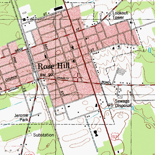 Topographic Map of Duplin County Emergency Medical Services Medic 7, NC
