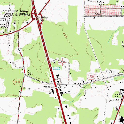 Topographic Map of Nash County Emergency Medical Services Station 700, NC