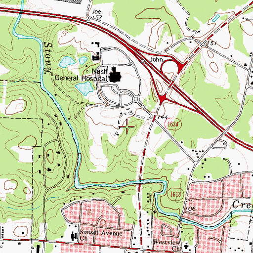 Topographic Map of Nash County Emergency Medical Services Station 800, NC