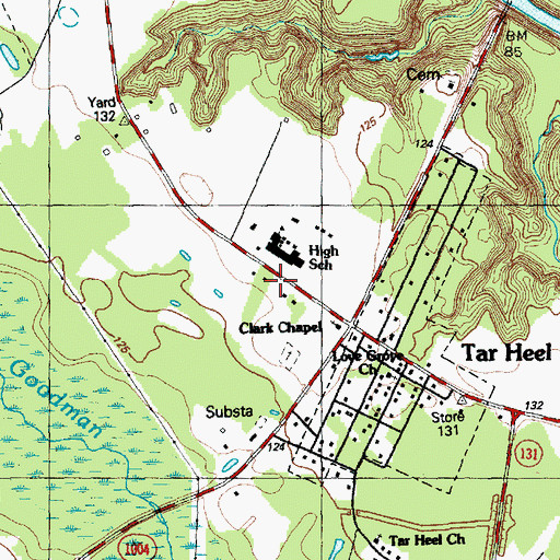 Topographic Map of Tar Heel Volunteer Rescue Squad, NC