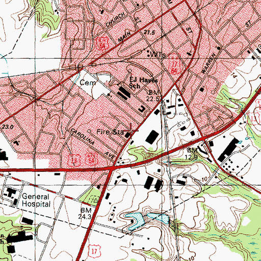 Topographic Map of Williamston Rescue Squad, NC