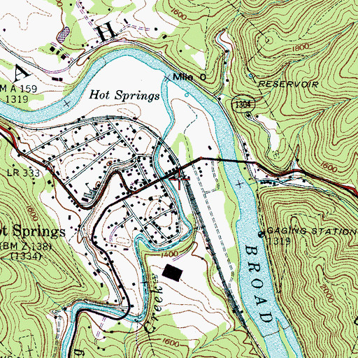 Topographic Map of Madison County Ambulance Service, NC